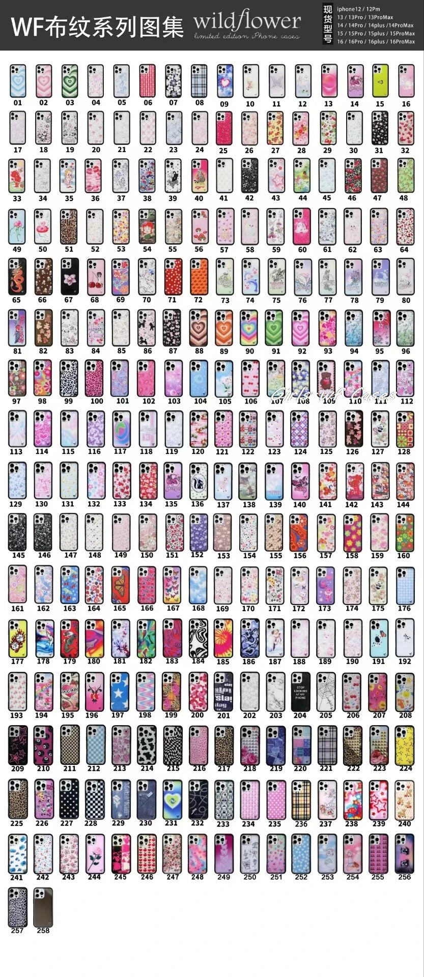 Wildflower Kensington Girls Phone Case for iPhone 12 13 14 15 16 Pro Max Plus 16Pro wf Romantic kiss mark Lipstick Lips Cover