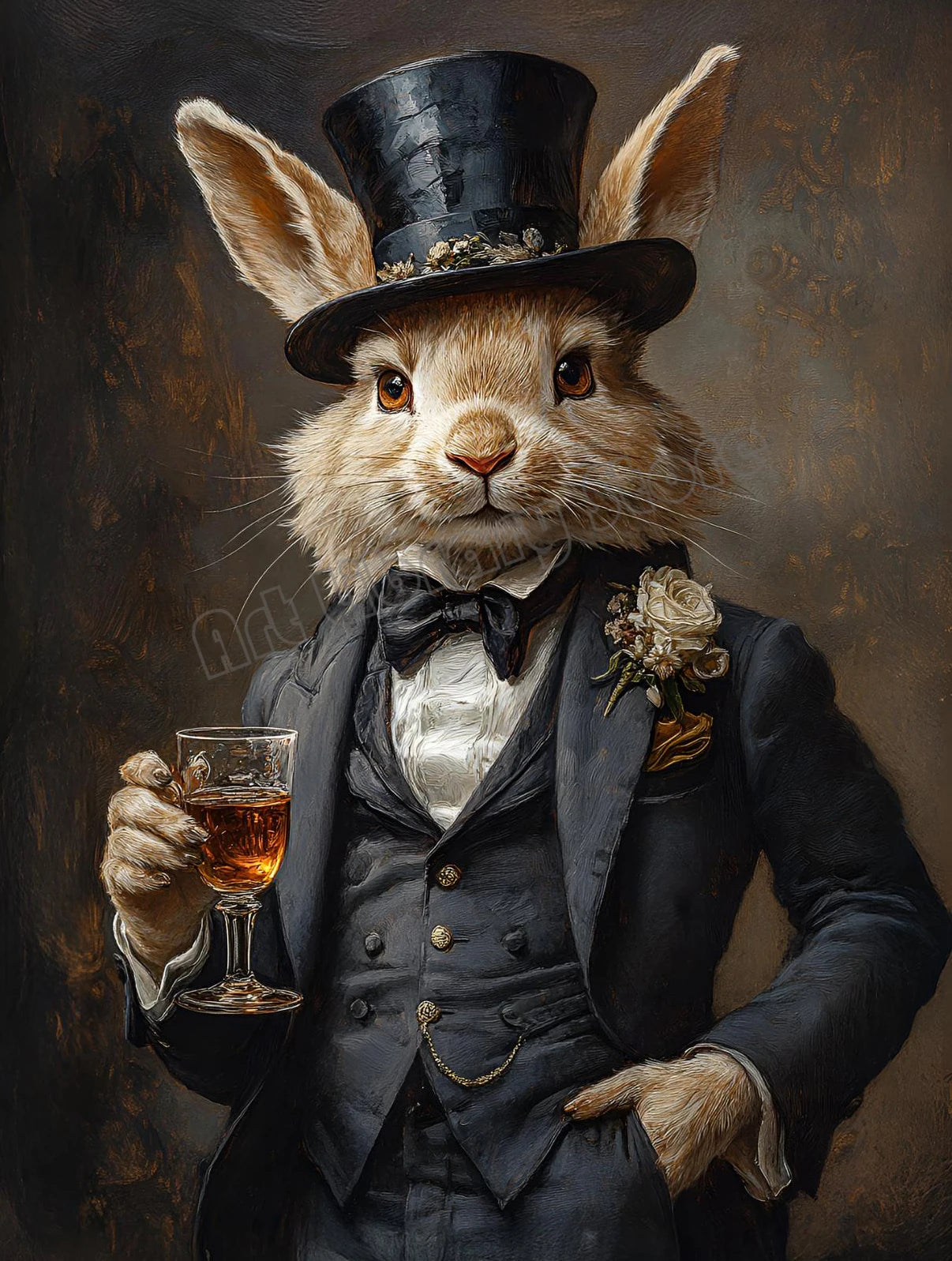 Retro Gentleman Rabbit Crocodile Portrait Renaissance Animals Human Body Poster Canvas Painting Wall Art Pictures Home Decor