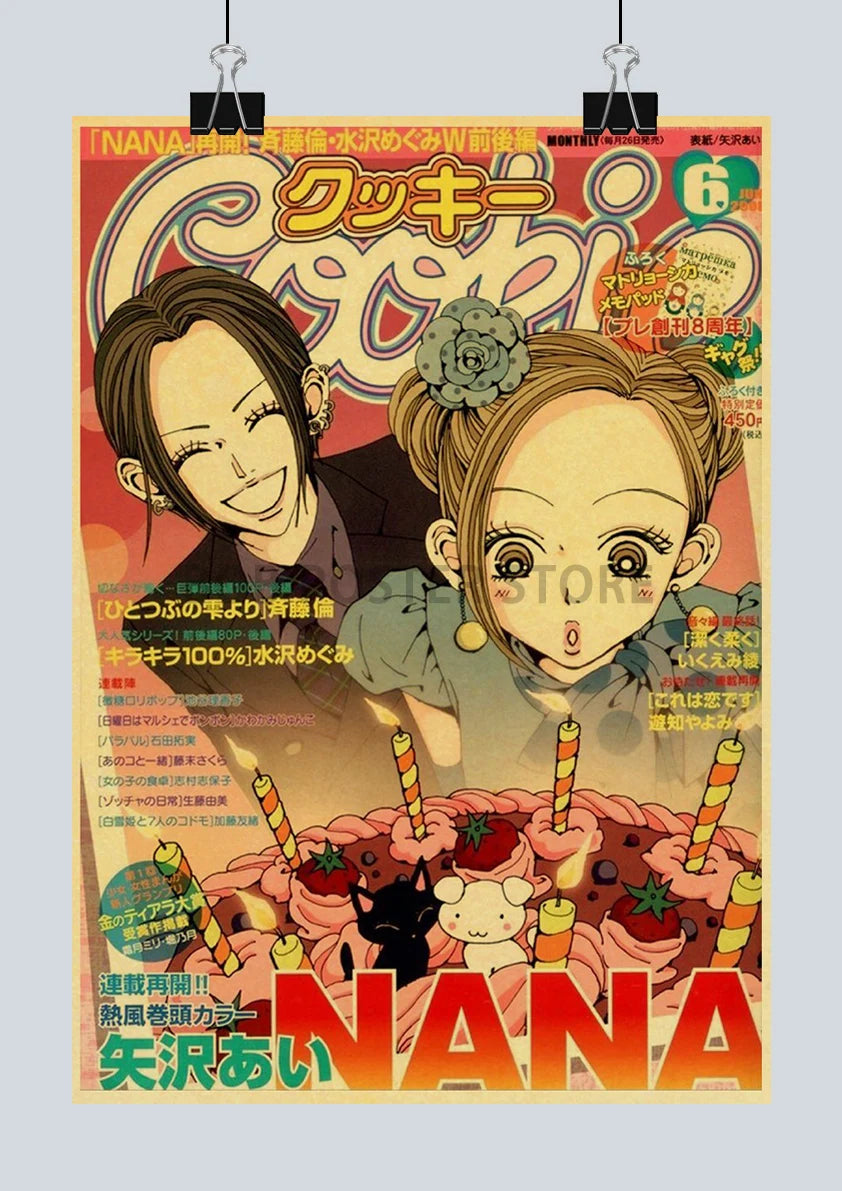 Japan Anime NANA Posters Retro Kraft Paper Sticker Poster 2021 Arrivals Bar Cafe Decor Nostalgia Gift Funny Prints Wall Painting