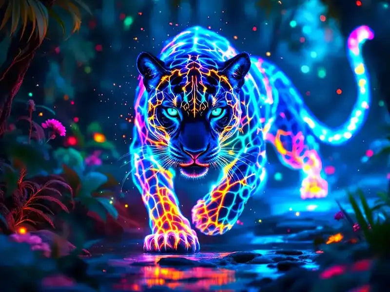 Huacan Diamond Painting Leopard Rhinestones Full Round Square AB Diamond Mosaic Aniaml Fantasy Home Decoration Craft Kit