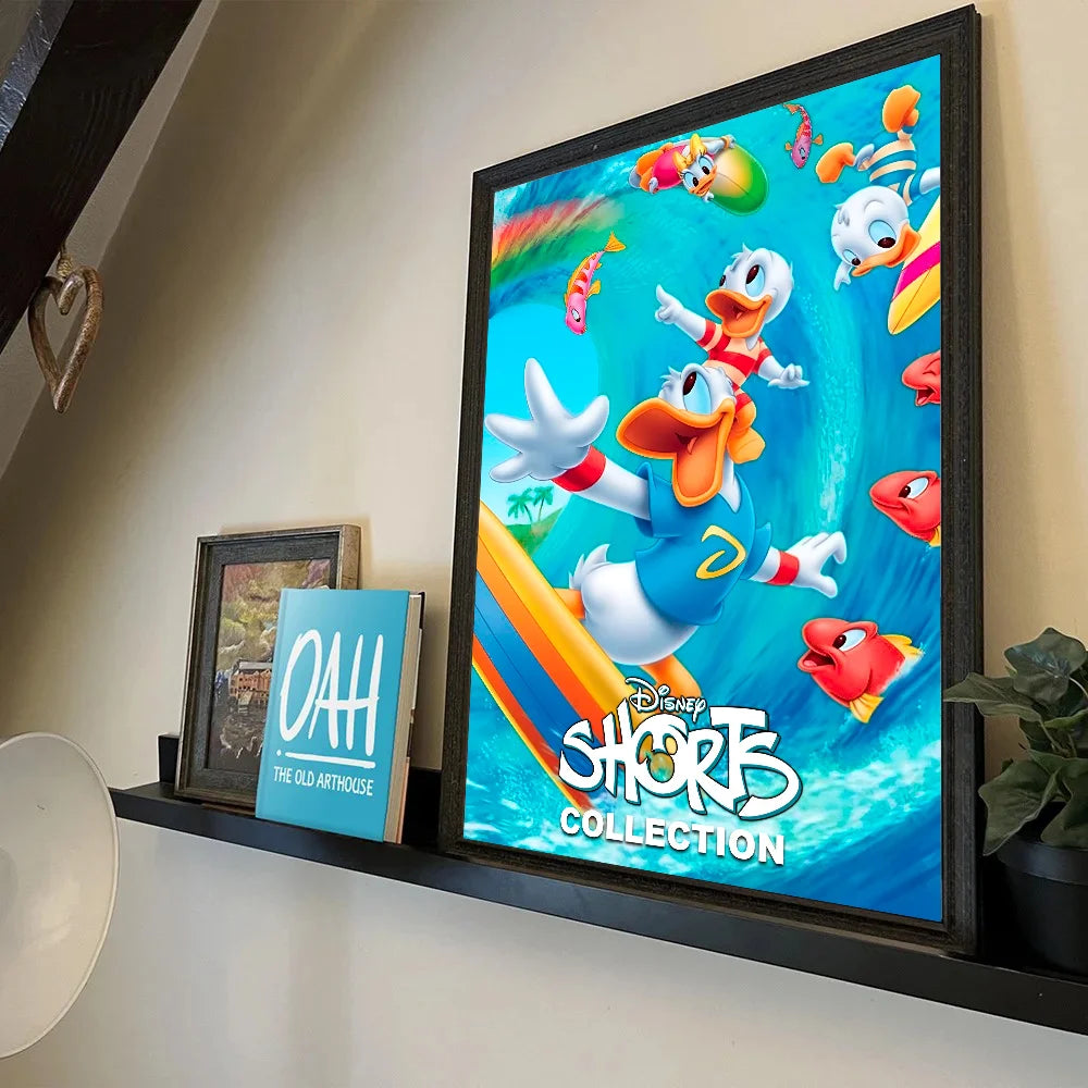 Cute Funny Cartoon Duck Poster Self-adhesive Art Waterproof Paper Sticker Coffee House Bar Room Wall Decor