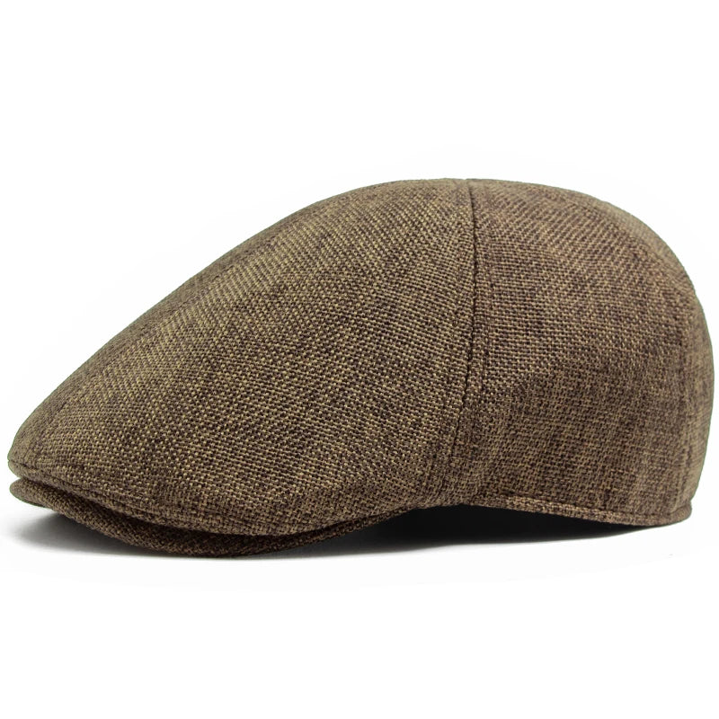 New Summer Linen Beret Men Sun Visor Flat Hat Women Fashion Berets Breathable Newsboy Cap Luxury Vintage Caps Unisex