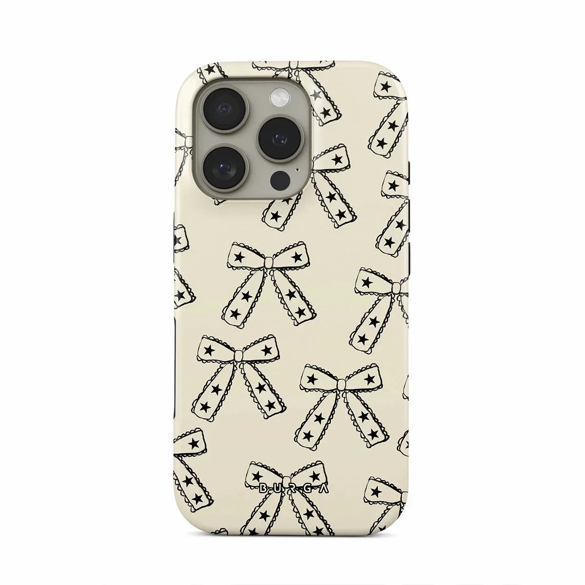 Bow BURGA Phone Case for iPhone 16 15 14 13 12 11 X XS XR XSMAX 7 8 Pro Max Plus Luxury Double-layer Back Cover