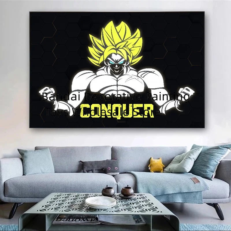 Bandai Classic Anime Goku Vegeta Dragon Ball Mural Cartoon Home Decor Living Room HD Poster Painting Christmas Gift for Children