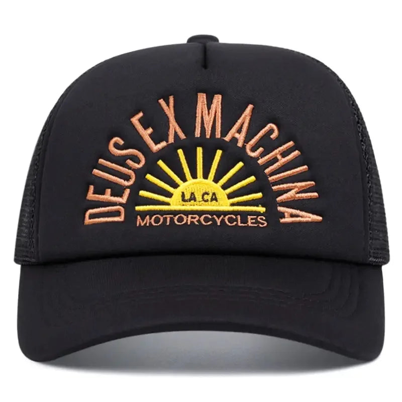 New Outdoor Unisex Embroidered Letters Baseball Hats Color Block Sunshade Mesh Breathable Trucker Caps Versatile Fashion Sun Hat