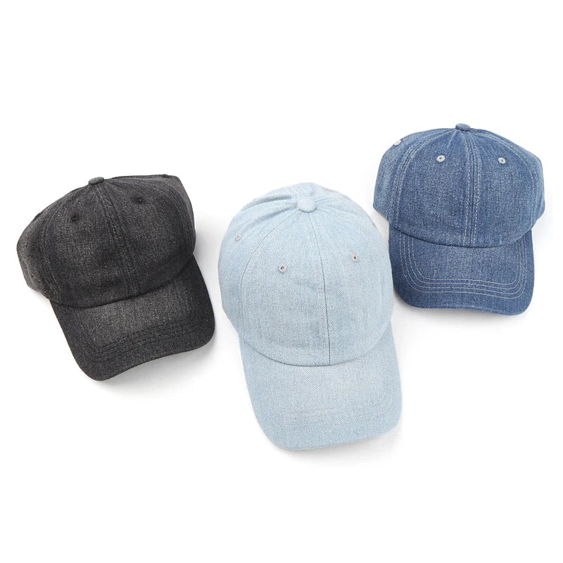 Vintage Washed Cotton Baseball Cap Men Women Denim Dad Trucker Hat Outdoor Adjustable Snapback Cap