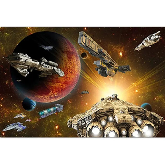 Solar System Educational Poster for Kids Cartoon Planets Canvas Wall Art for Classroom and Childrens Room Decor