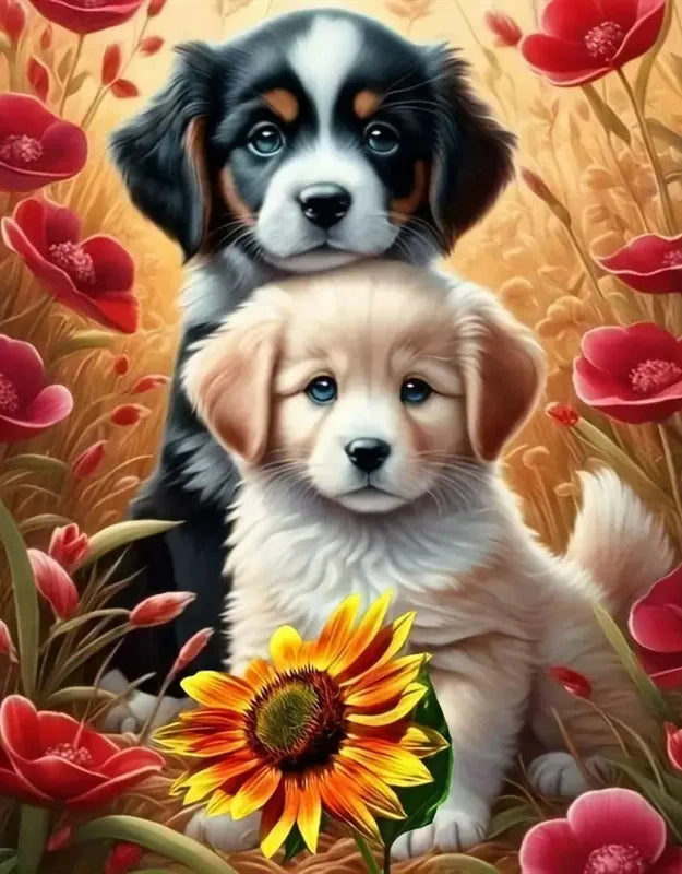 Diamond Art Painting Dog Animal 30X40cm Full Round Drill Picture Of Rhinestones Embroidery Wall Decor Cross Stitch