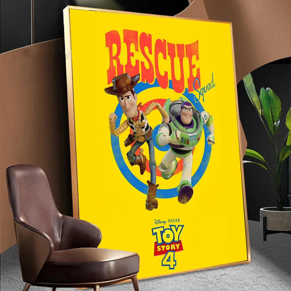 T-Toy S-Story Anime Posters Sticky Waterproof Paper Sticker Coffee House Bar Kawaii Room Decor