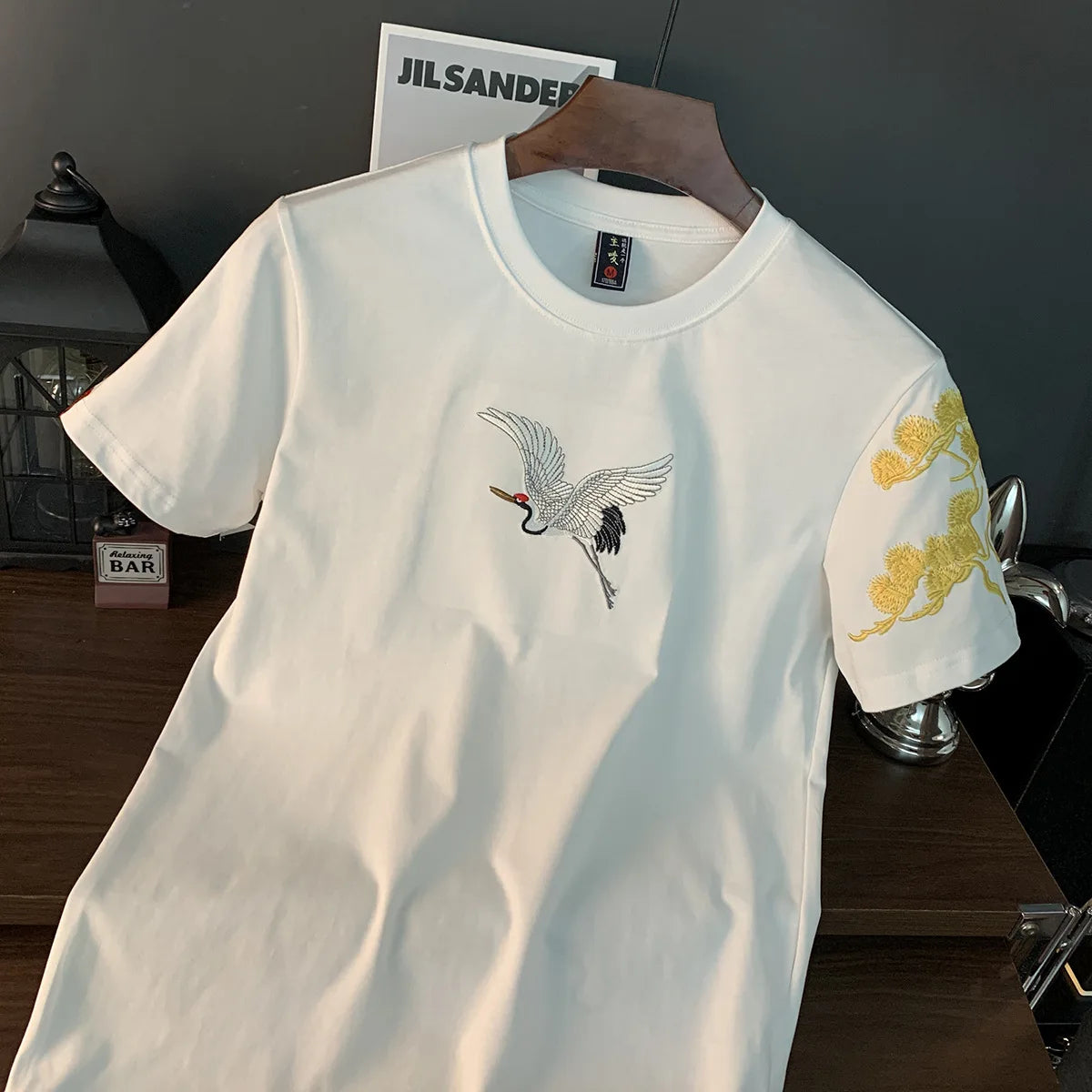 Chinese ethnic style embroidered printed short sleeved T-shirt for men's summer fashion, casual, versatile and trendy top