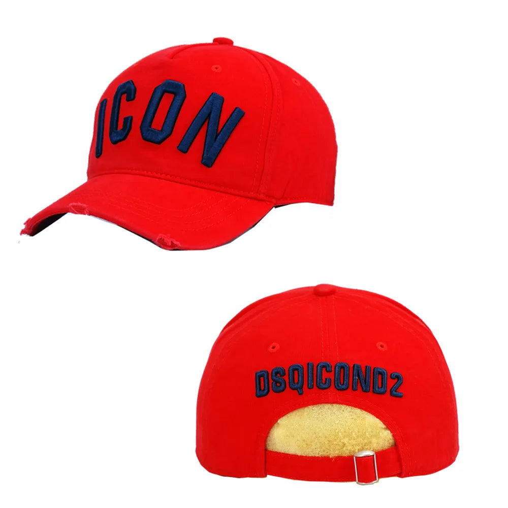 DSQICOND2 Brand 100% Cotton Baseball Caps ICON Letters High Quality Cap Men Women Customer Design Hat Black Cap Dad Hats