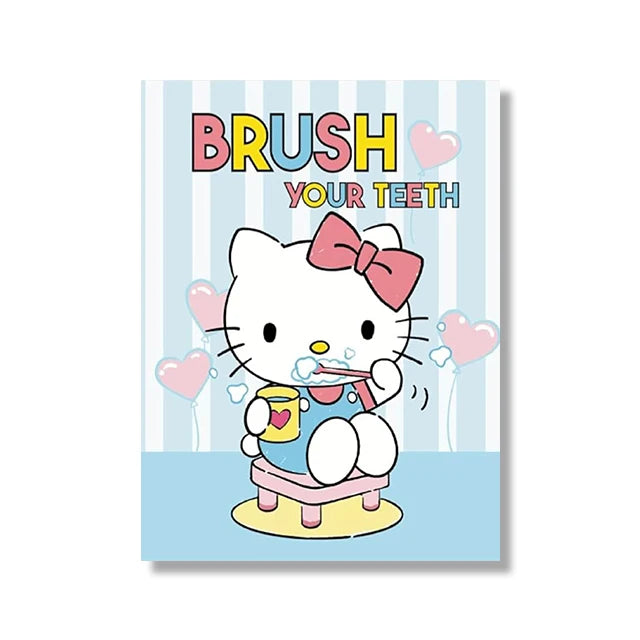 MINISO Cartoon Poster Sanrio Kuromi Hello Kitty Canvas Wall Art Print Mural Home Decoration Birthday Christmas Gift