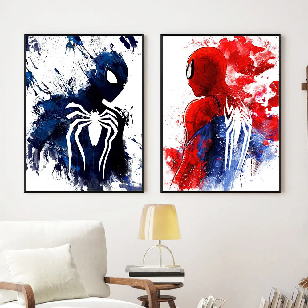 MINISO Marvel Movie Watercolor SpiderMan Superhero Canvas Posters Modern Home Wall Art Painting Print Picture Room Decor Murals