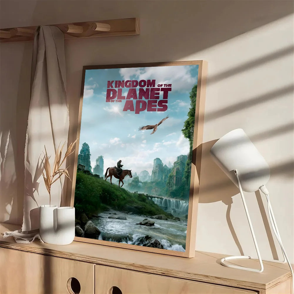 1PC Cool Movie Kingdom Of The Planet Of The Apes Poster Self-adhesive Postera Painting Print Aesthetic Pictures Home Room Decor