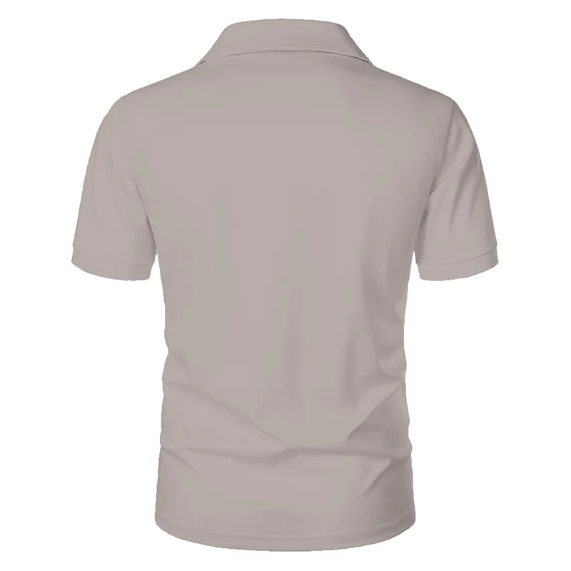 Summer New Men Clothes Short Sleeve Business Pure Color Polo Shirt Men Clothes Fashion High Elasticity Comfortable Tops Polo