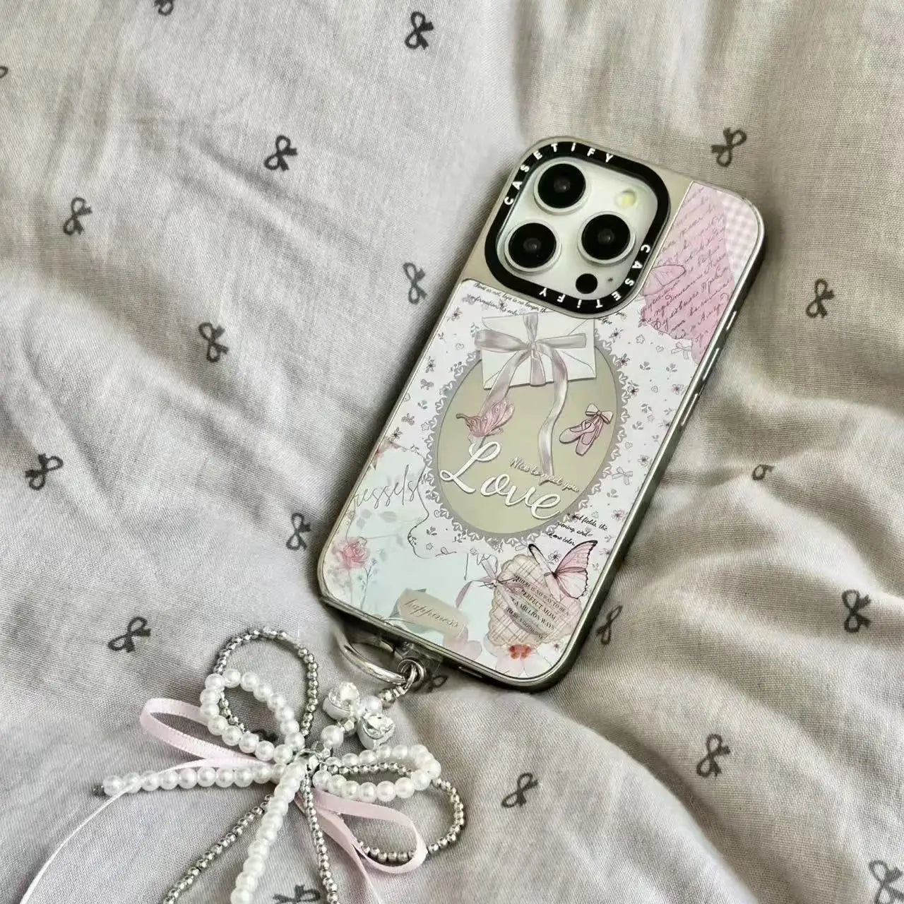 Floral envelope bow suitable for 16 Promax mirror phone case