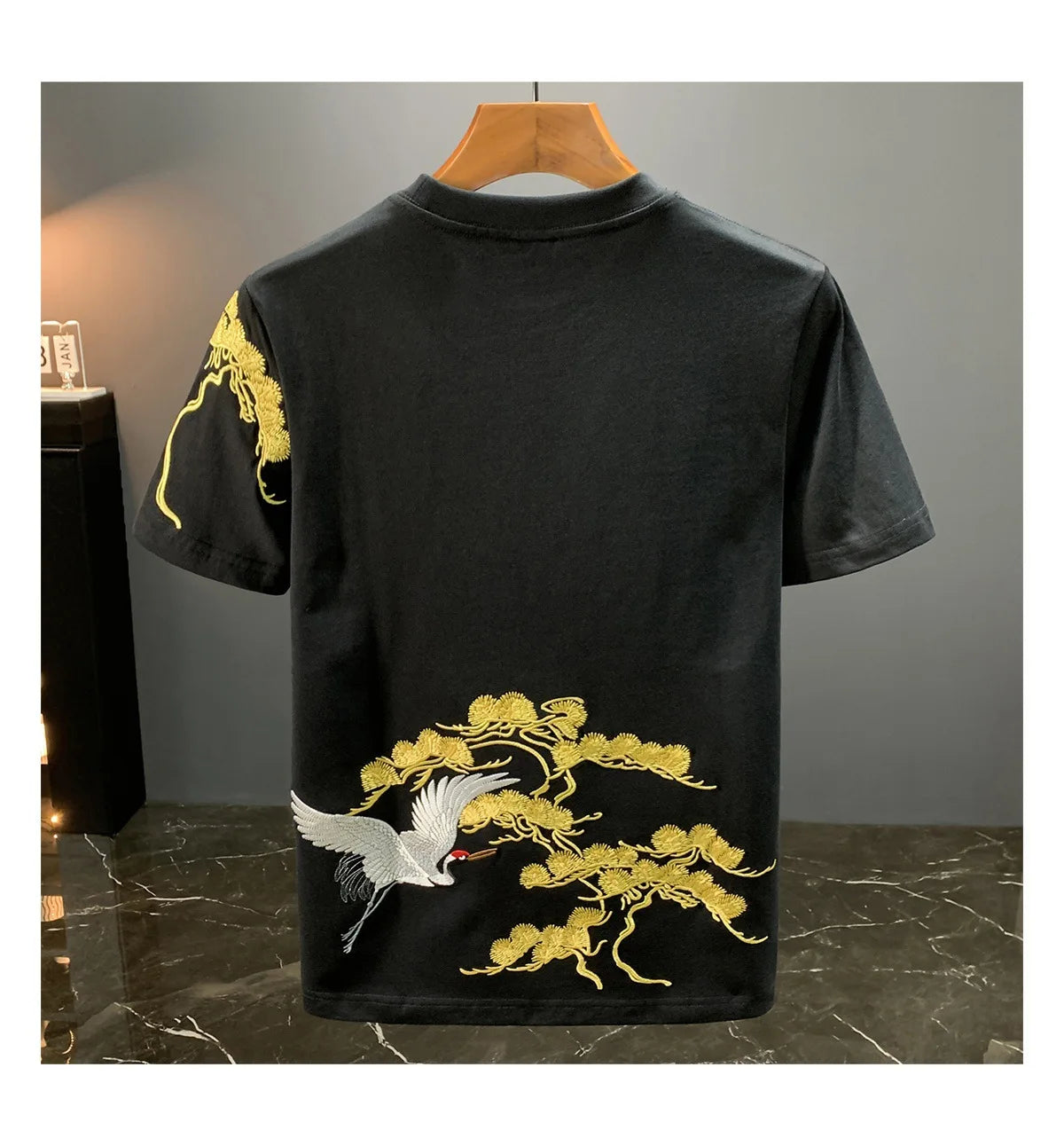 Chinese ethnic style embroidered printed short sleeved T-shirt for men's summer fashion, casual, versatile and trendy top