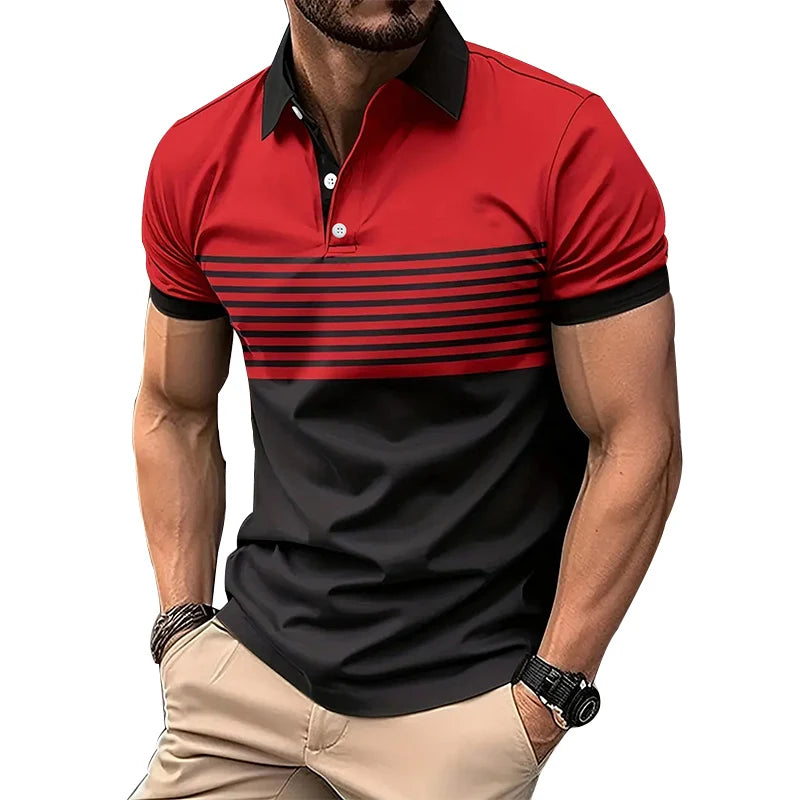 Summer Men's Fashion Item Short Sleeved Regular Edition Button Up Collar Polo Shirt Men's Business Top