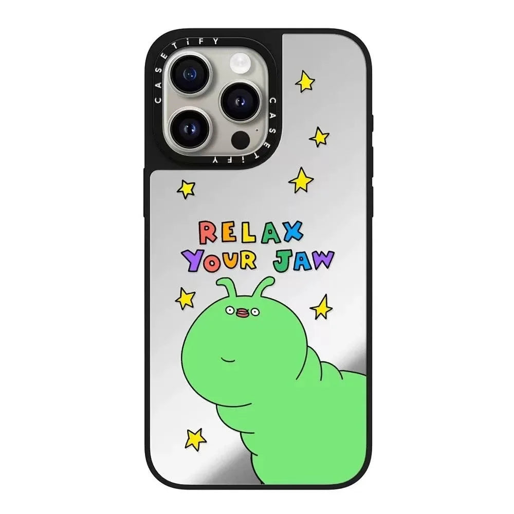 CASET Collaborative Quirky World iPhone 16 pro Max Case Anti-Fall Mirror Finish Phone Cover for Apple Devices