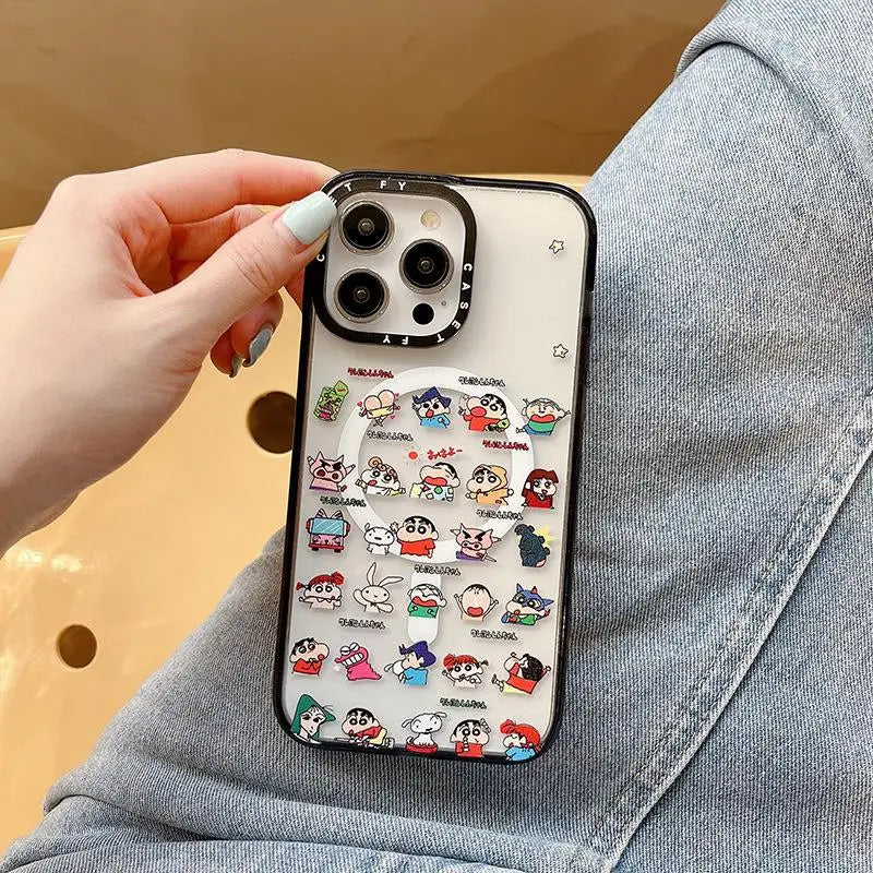 Cute Classic Anime Suitable for Apple iPhone 15 ProMax Magnetic Phone Case 13 Trendy Brand Wireless Charging 14pro