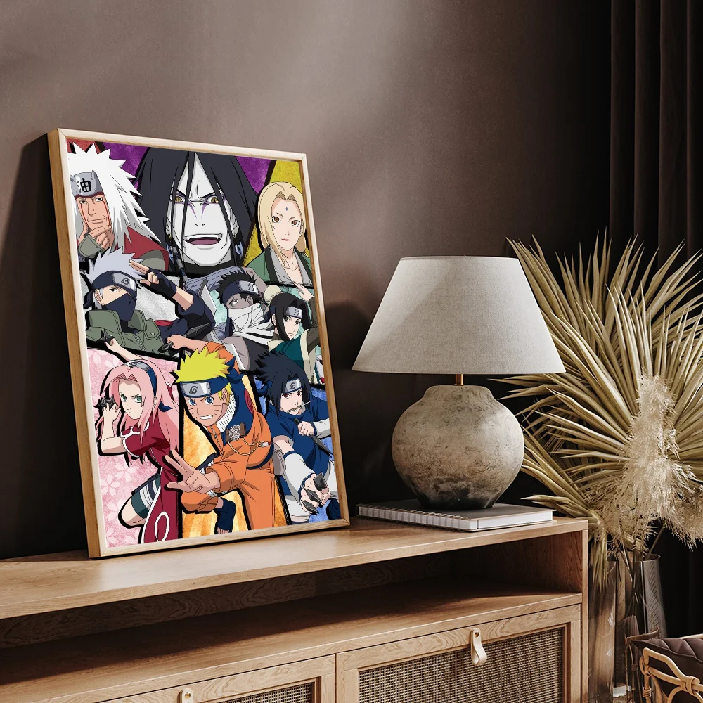 Anime Naruto Self-adhesive Art Poster Whitepaper Sticker DIY Room Bar Cafe Wall Decor