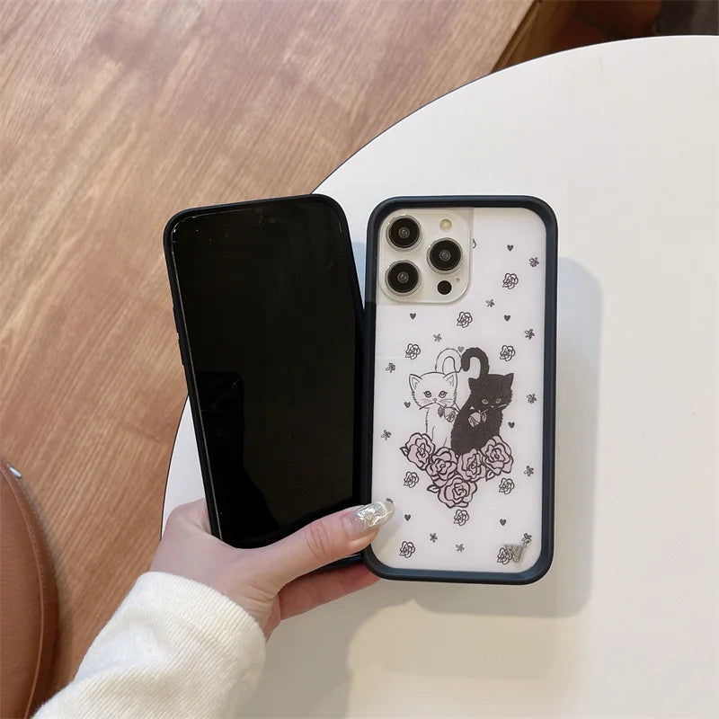 Wildflower 3D Kittens Camo Fox Phone Case for iPhone 16 15 14 13 12 Pro Max Plus 16pro Little Stinker WF Meow Cute Cover Funda