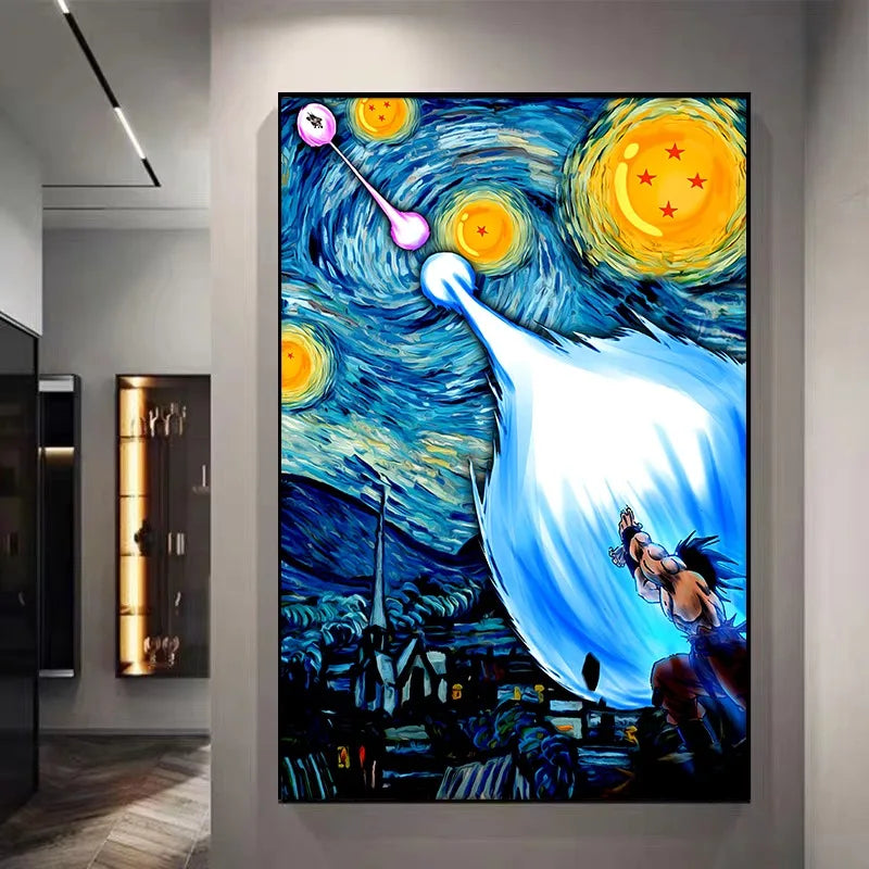Dragon Ball Decorative Painting Sun Wukong Super Saiyan Japanese Anime Hanging Picture Living Room Bedside Mural