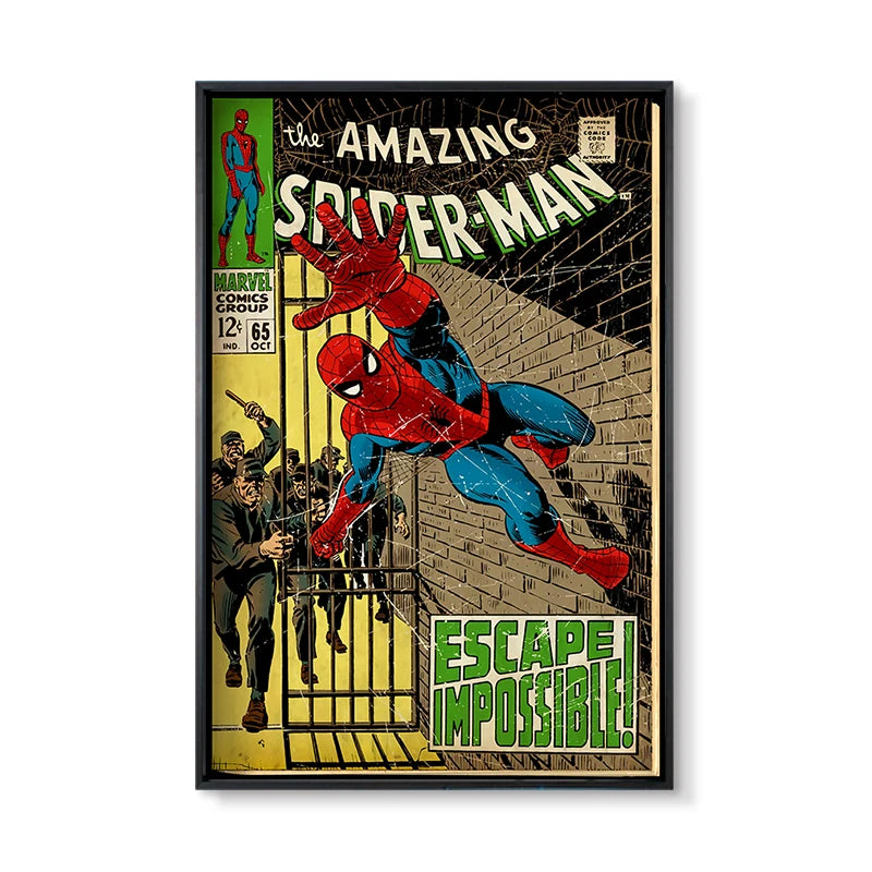 Marvel Super Hero Decorative Painting Anime Spider Man Art Poster Retro American Film Mural Home Childrens Room Wall Decor Print