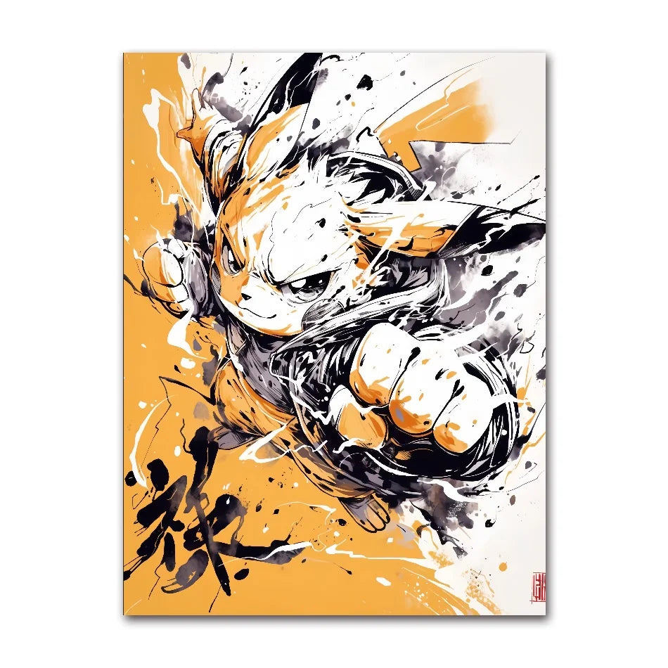 Anime Figures Pokemon Ink Painting Painting Canvas Painting Posters and Prints Wall Art Picture for Living Room Children Gift