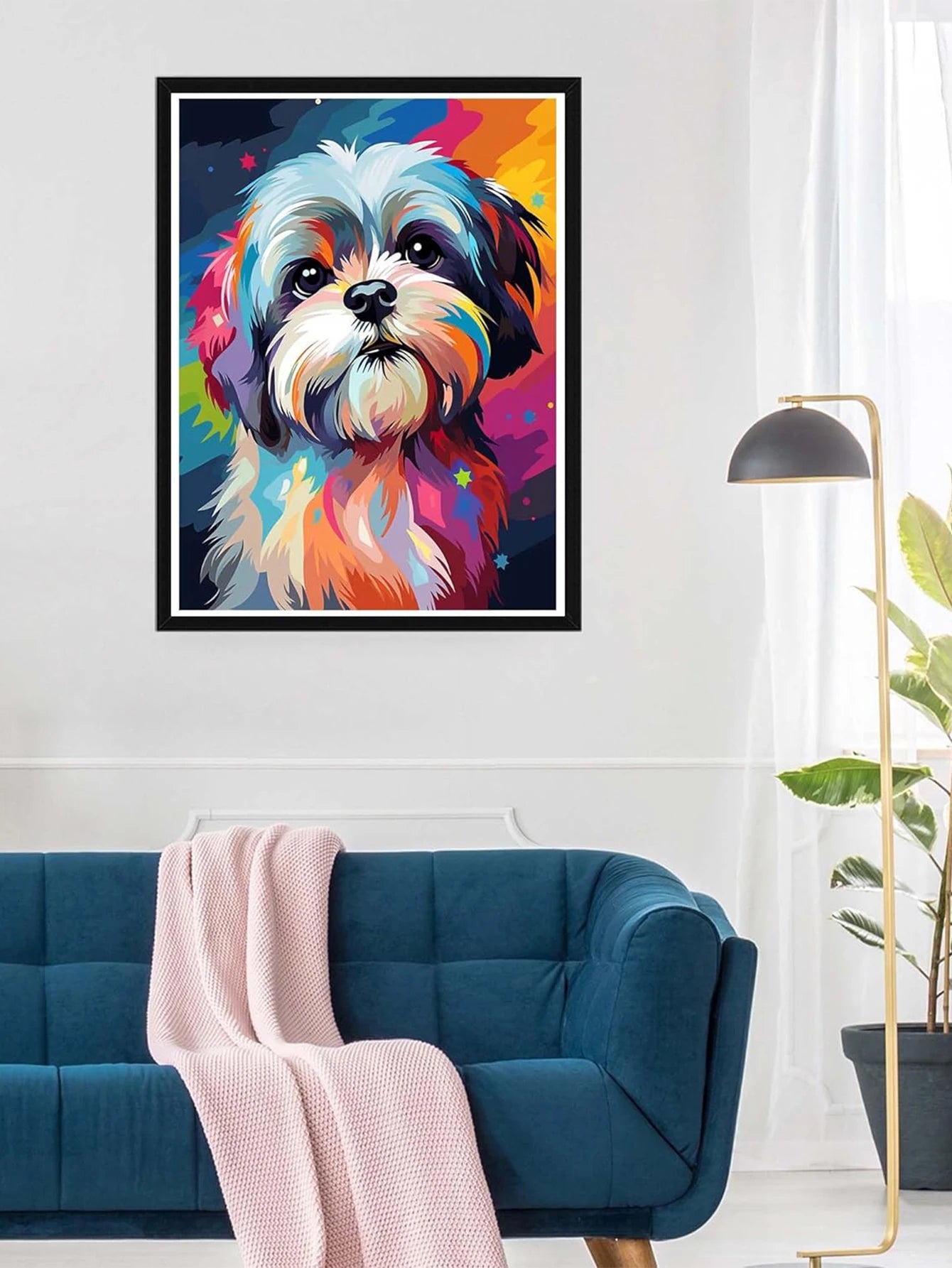 5D Diamond Painting Embroidery Crafts Mosaic Colorful Dog Home, Bedroom Wall Decoration Gift