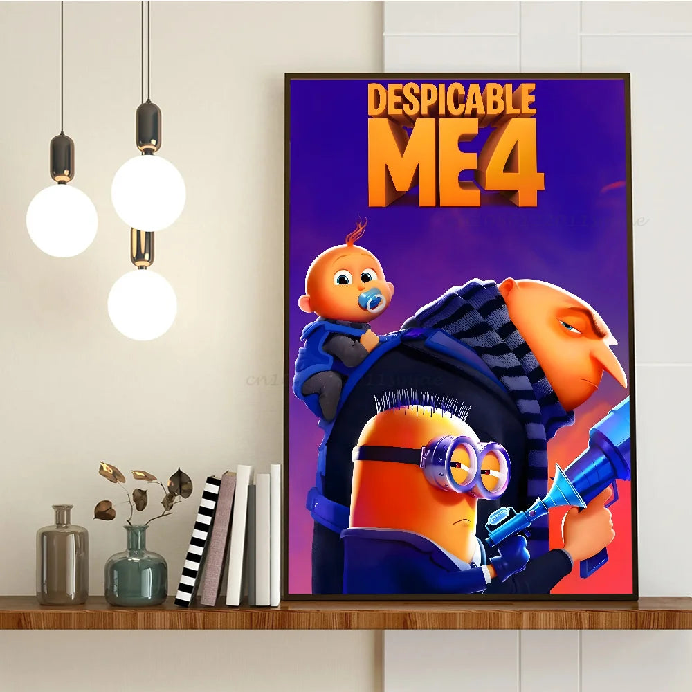 Movie D-Despicable Me 4 Poster Stickers Art Wall Murals Decor Game Room Decor Gifts Kawaii HD Painting