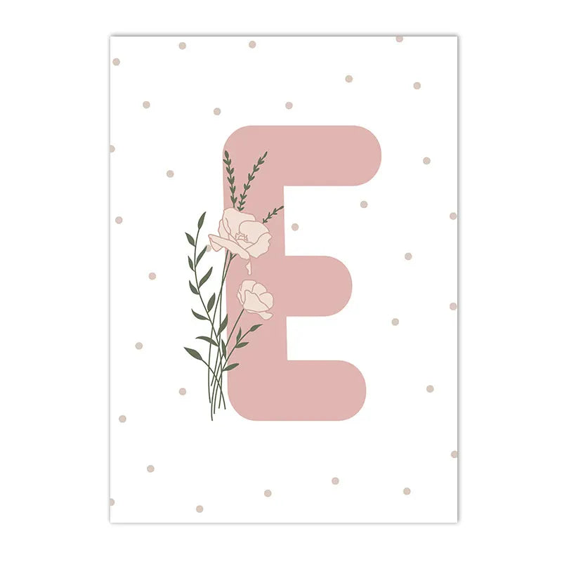 Pink Heart Nursery Poster Sun Daisy Butterfly Rainbow Wall Art Canvas Painting Personalized Name Print Pictures Girl Room Decor