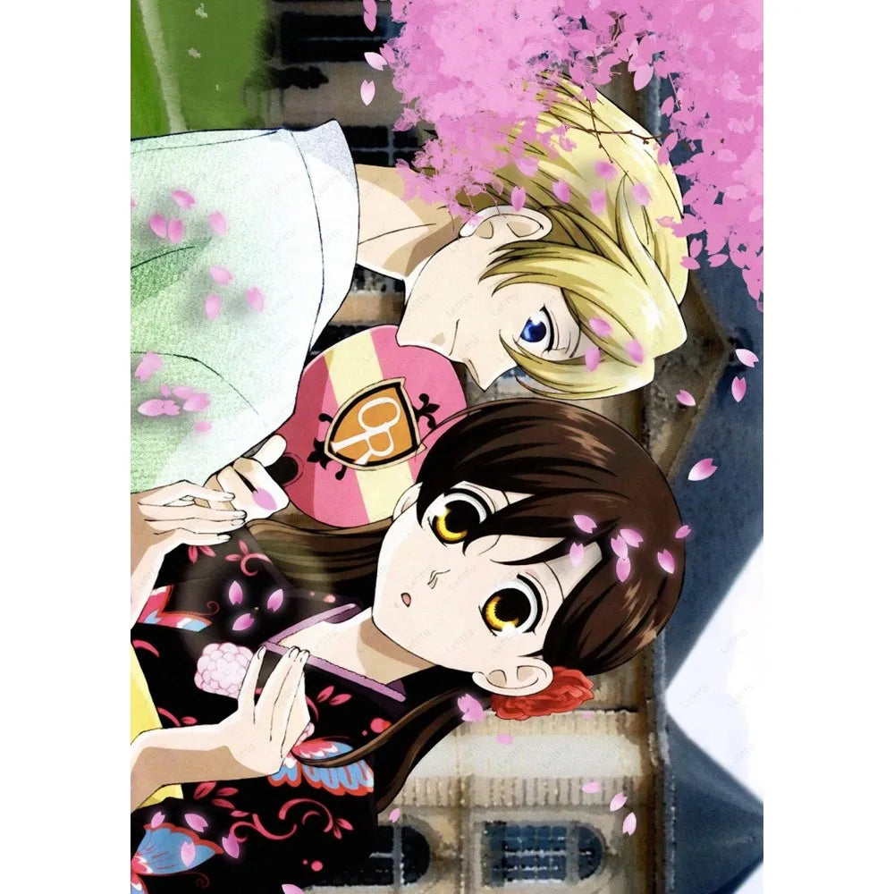 Anime Ouran High School Host Club Pink Poster Sticky Wall Art Printing Waterproof Home Living Bed Room Bar Aesthetic Decor