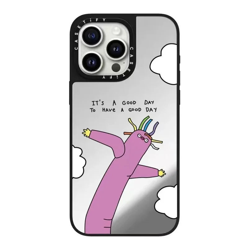 CASET Collaborative Quirky World iPhone 16 pro Max Case Anti-Fall Mirror Finish Phone Cover for Apple Devices