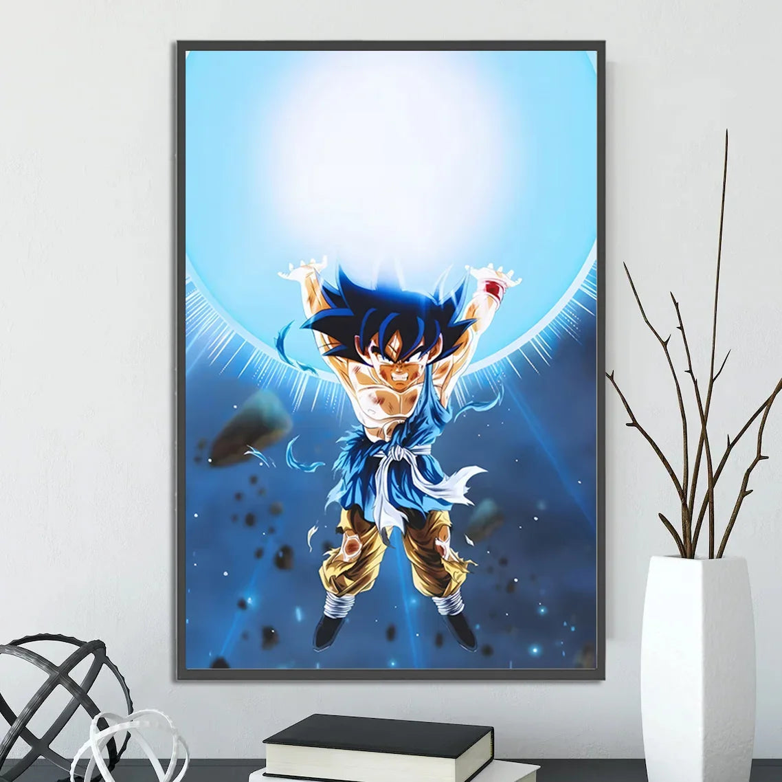 Dragon Ball Self-adhesive Poster Saiyan Goku Anime Wallpapr Figures Home Decoration Painting Pictures Wall Art Birthday Gift