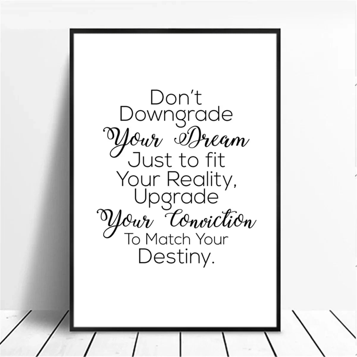 Canvas Painting Positive Energy Phrases Motivational Words Quote Poster Black and White Minimalist Wall Art Pictures Home Decor