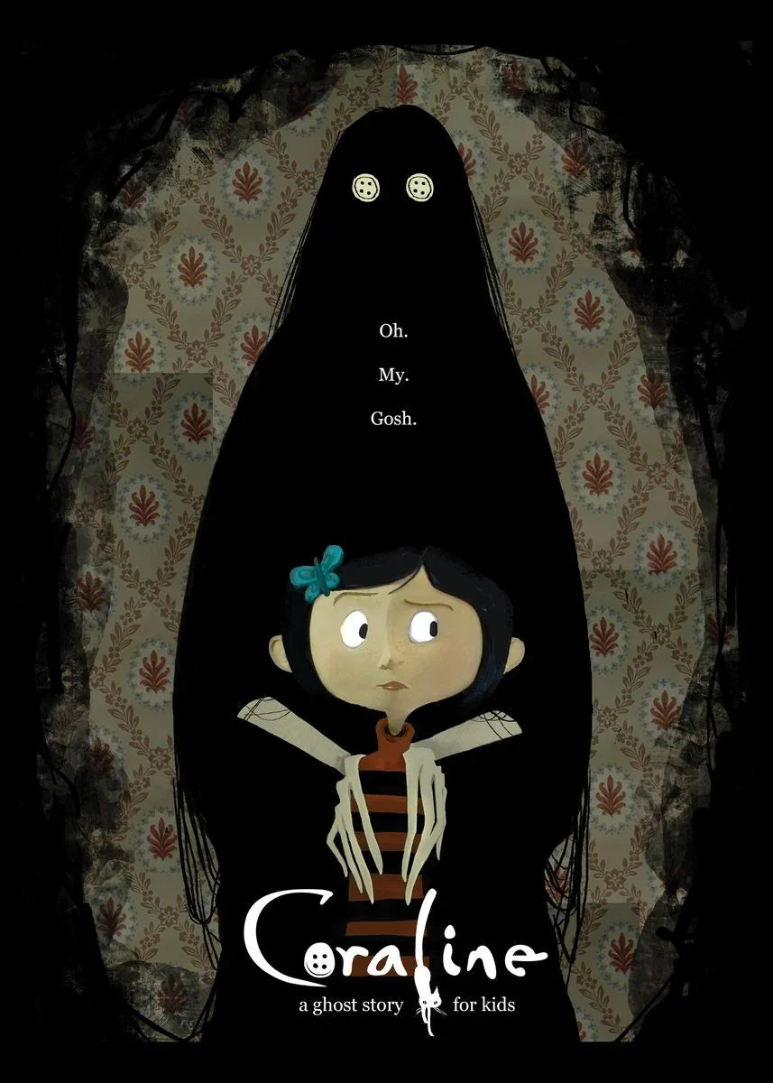 Anime Movie Coraline Poster and Print Cartoon Horror Witch Quotes Canvas Painting Wall Art for Aesthetics Living Room Home Decor