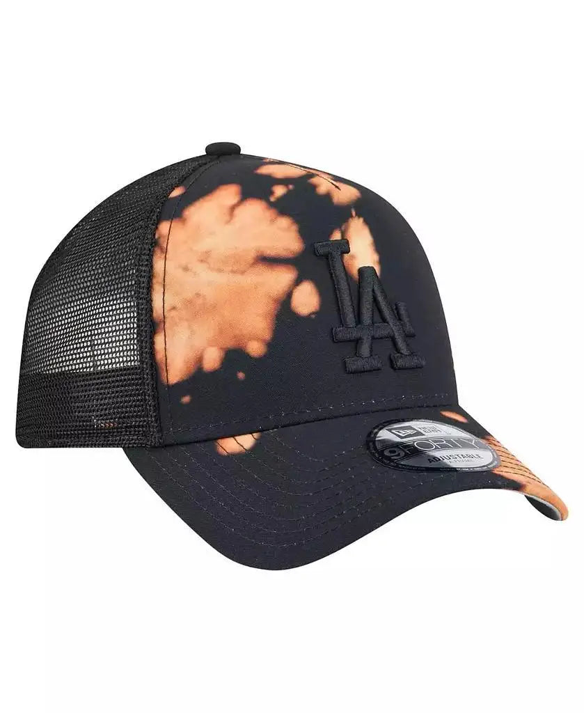 New Era | Men's Black Los Angeles Dodgers Bleached A-Frame 9FORTY Adjustable Hat
