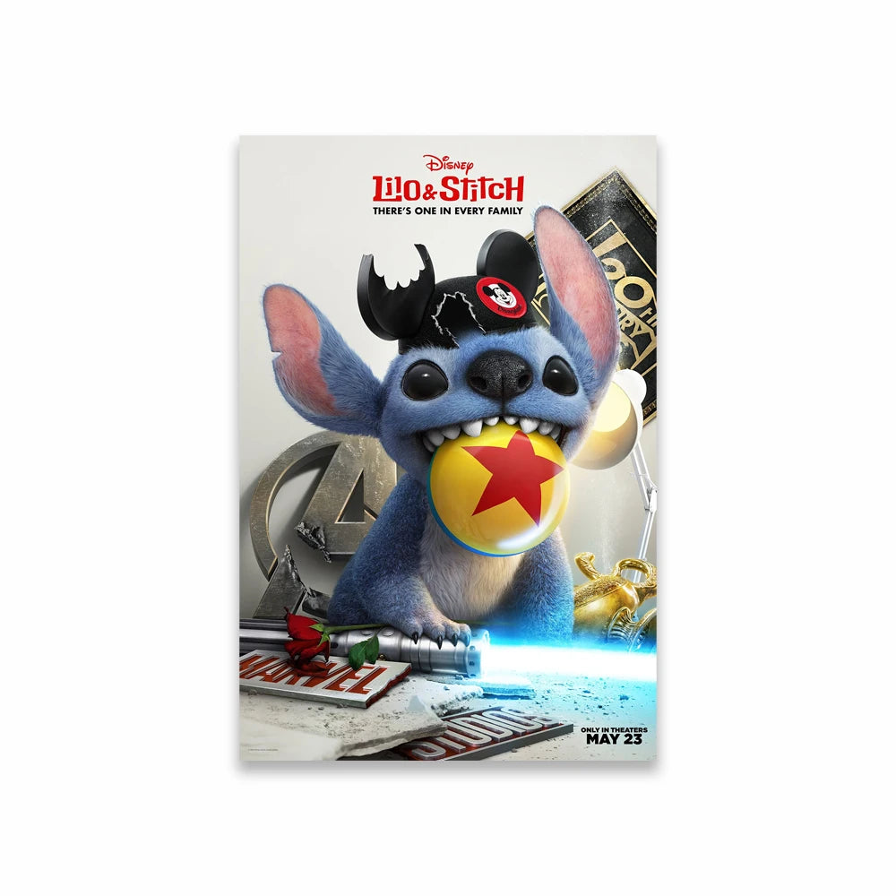 Cartoon Movie Lilo & Stitch 2025 Canvas Painting Fun and Motivational Film Poster Movie Prints Stitch Wall Art Decoration