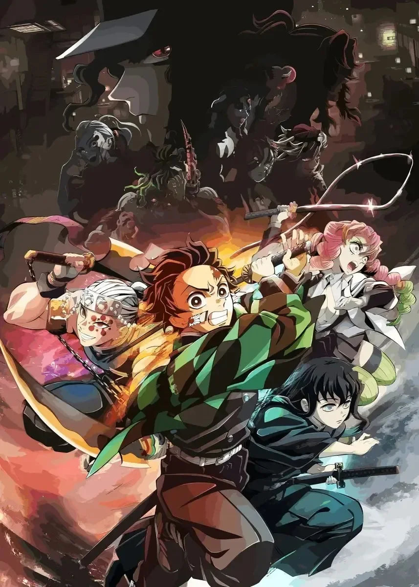 Classic Pop Anime Demon Slayer Kyojuro Rengoku Art Poster Canvas Painting Wall Prints Picture for Living Room Modern Home Decor