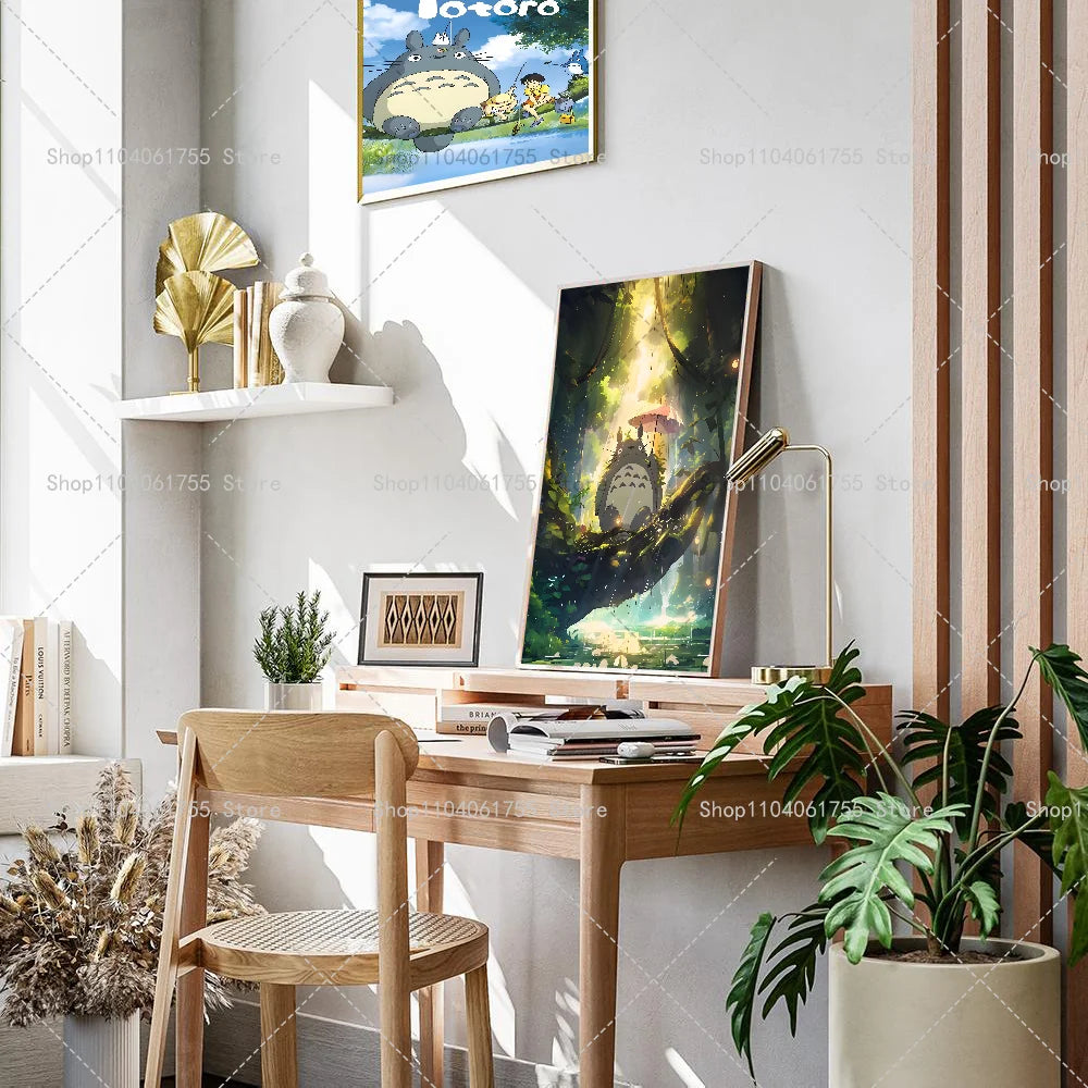 1PC Anime M-My N-Neighbor T-Totor Poster Self-adhesive Art Waterproof Paper Sticker Coffee House Bar Room Wall Decor