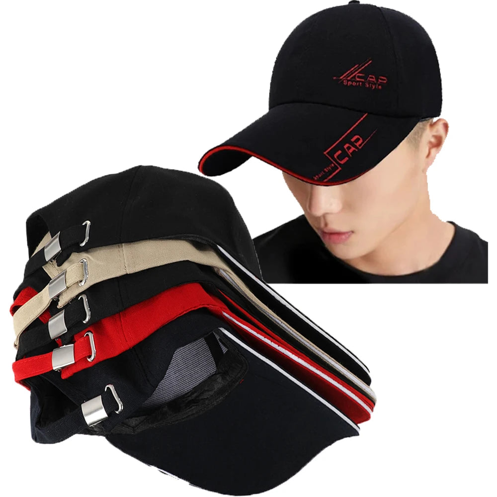 2024 Sports Baseball Cap Summer Long Visor Brim Shade Sun Hats Mens Snapback Hats Peaked Cap Outdoor Baseball Cap Bone Gorras