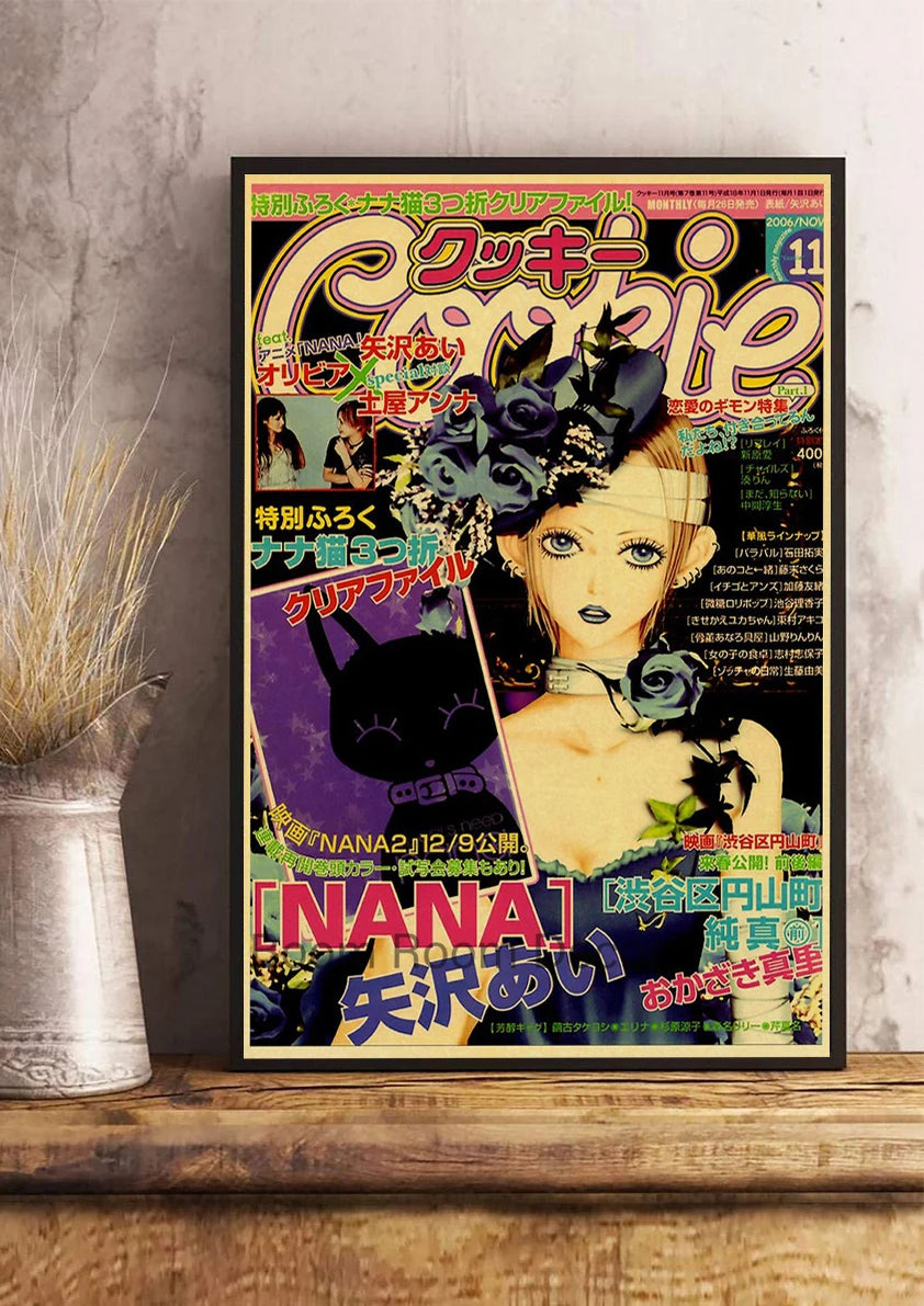Hot Anime Posters NANA Retro Kraft Paper Sticker Poste 2021 Arrivals Bar Cafe Decor Nostalgia Gift Funny Prints Wall Paintings