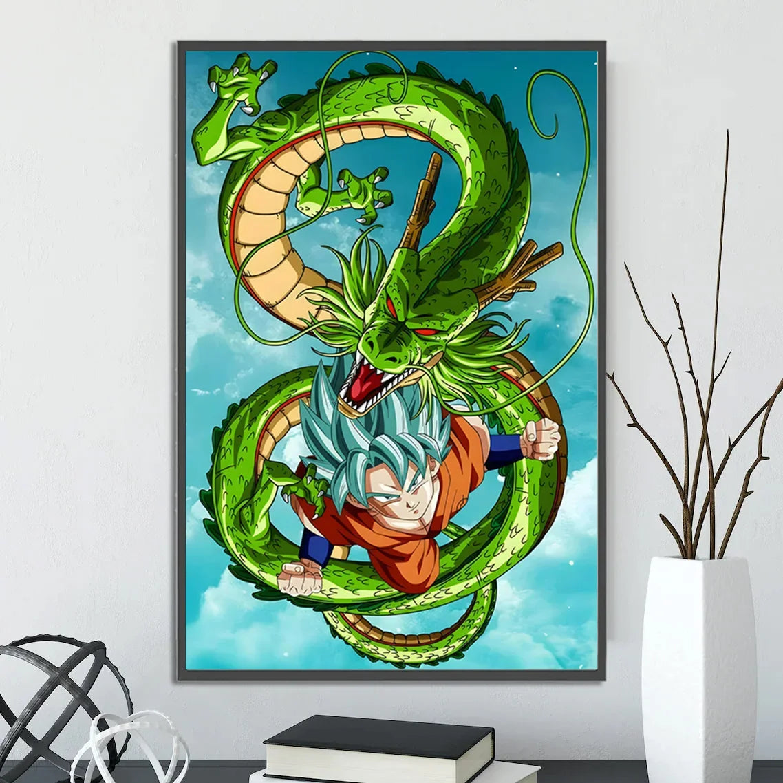 Dragon Ball Self-adhesive Poster Saiyan Goku Anime Wallpapr Figures Home Decoration Painting Pictures Wall Art Birthday Gift