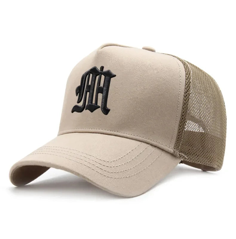 New Men's Large Size 65cm High Top Baseball Cap Tide Big Head Summer Thin Mesh Breathable Trucker Cap Embroidery Sun Hat Women