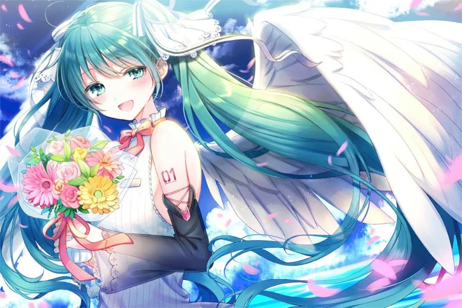 H-Hatsune Anime Miku-Poster Cartoon beautiful girl Anime Canvas Print Poster Poster Wall Art Decoration For Home Room Decoration