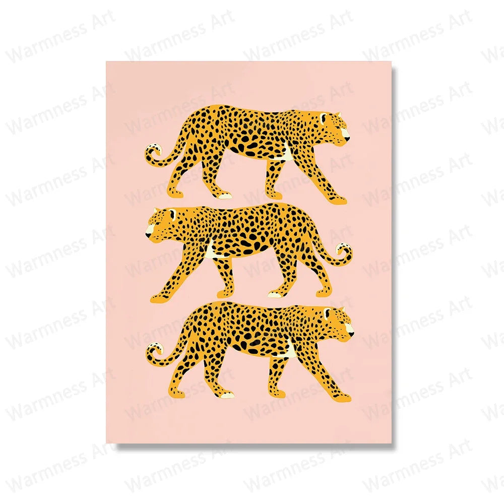 Scandinavian Simple Wall Art Jungle Tiger Stripe HD Canvas Poster Green Feather Print Home Bedroom Living Room Decoration