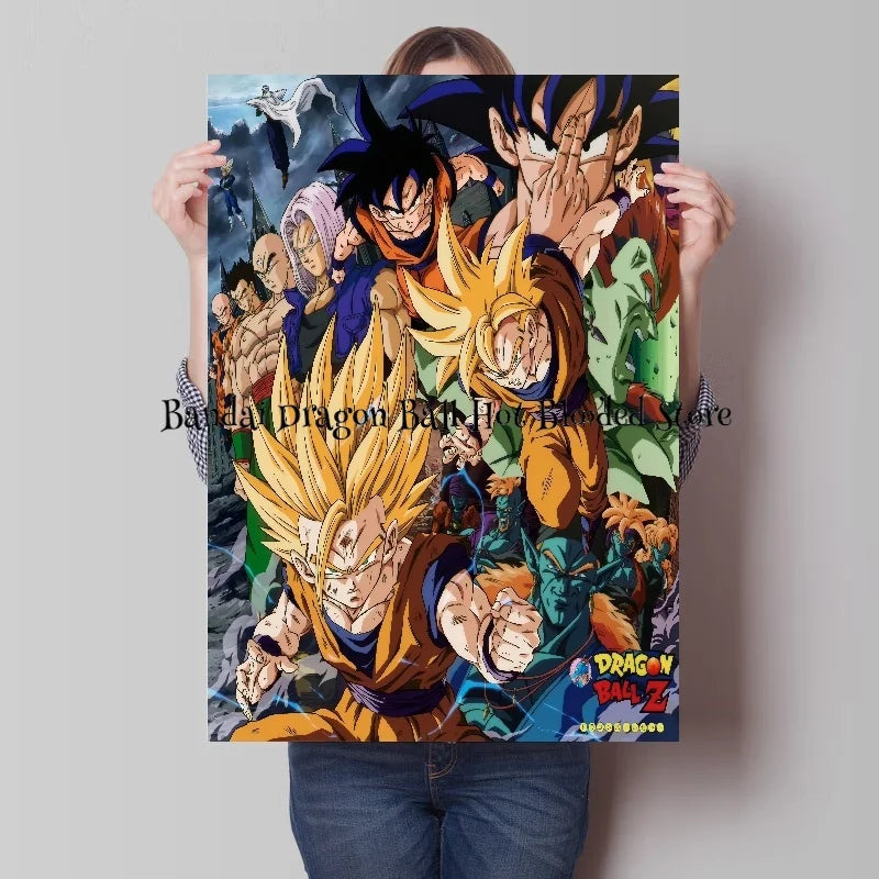 Bandai Classic Anime Dragon Ball HD Poster Goku Gohan Vegeta Piccolo Friza Retro Canvas Painting Print Wall Art Children Gift