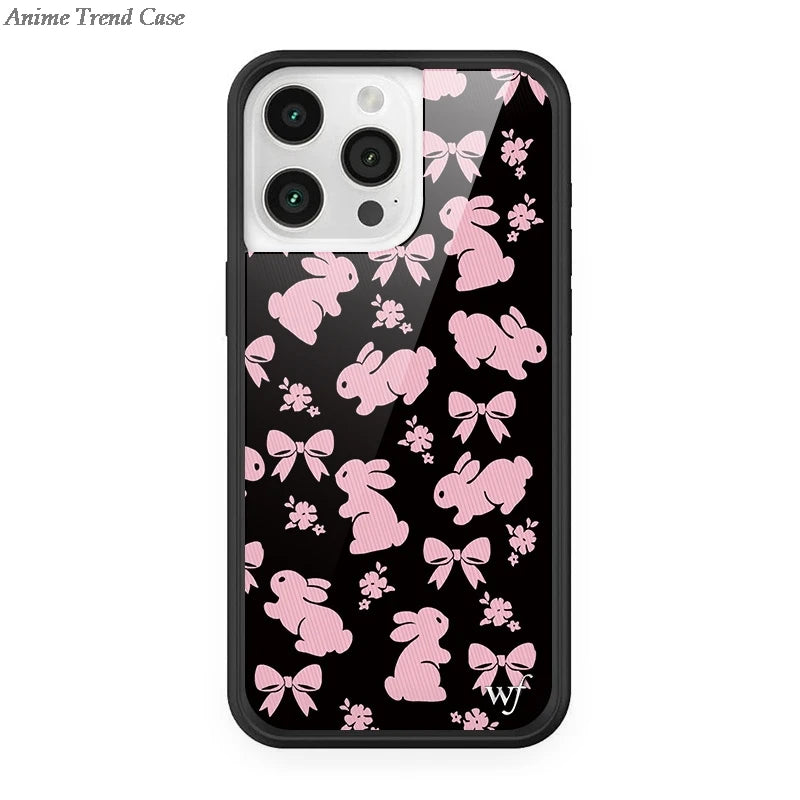 Wildflower 3D WF Metal Logo Phone Case for iPhone 16 15 14 13 12 Pro Max Plus 14pro 16pro Animal Butterfly Horse Fox Cover Funda