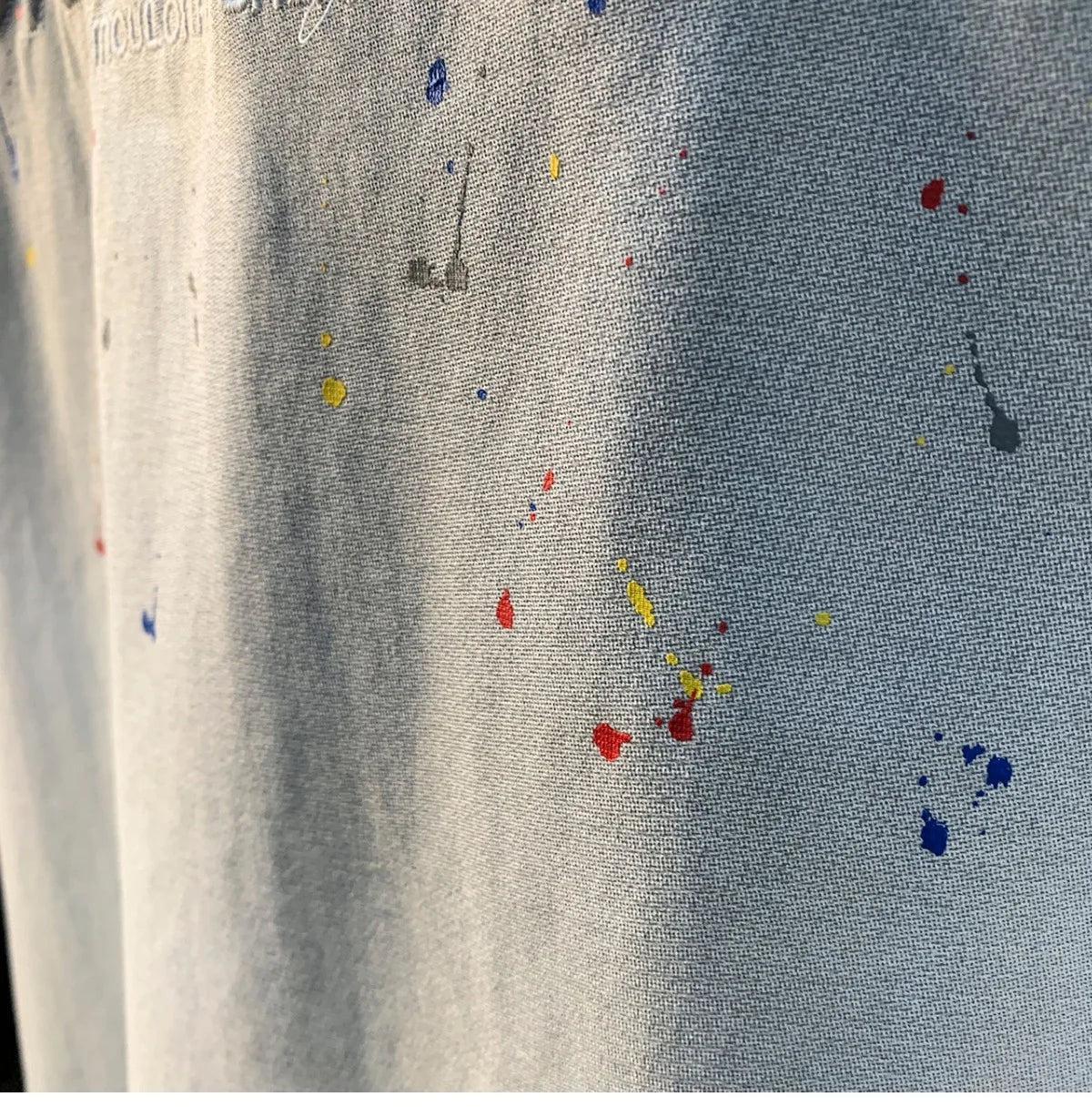 2025 Summer thin fashion high-end printed T-shirt men's 2025 trend embroidered paint splashed short sleeved top